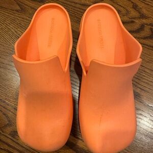 Bottega Veneta Orange Clogs